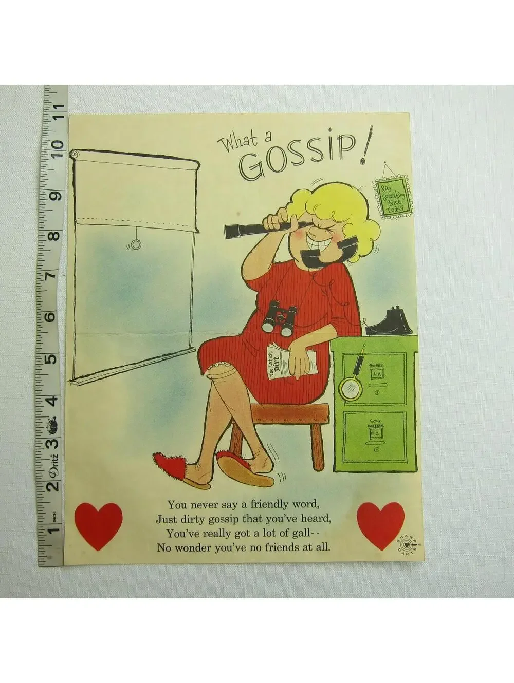Vintage Valentine Gossip Sharp Darts Penny Dreadful Sarcasm Insult Poem Ephemera